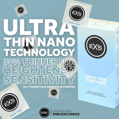 EXS | Nano Thin Condoms | One of The Thinnest Quality Condoms | Vegan