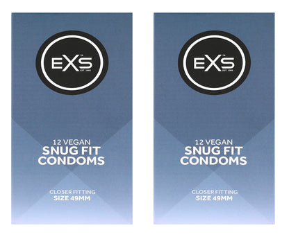 EXS | Snug Fit Condoms | Natural Latex & Tighter More Secure Condom | Vegan