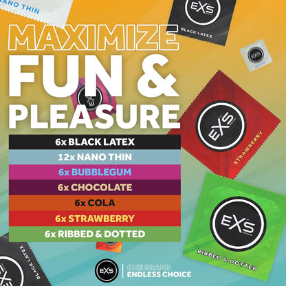 EXS Variety Pack Condoms - 48 pack - 7 Condom Types