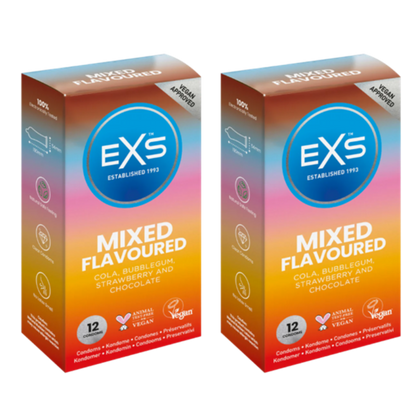 exs condoms mixed flavoured 2 pack 