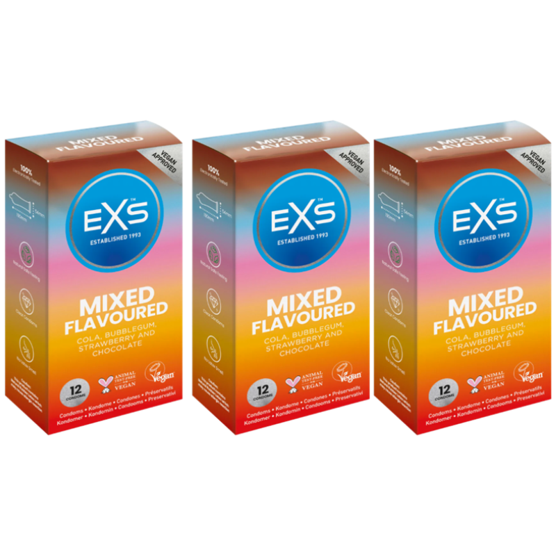 exs condoms 3 pack mixed flavoured 