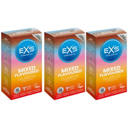 exs condoms 3 pack mixed flavoured 